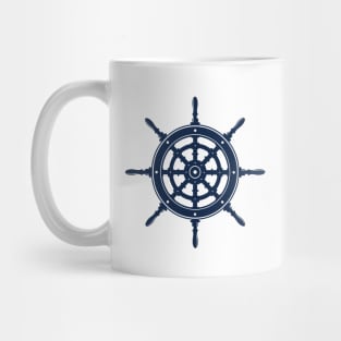 Nautical rudder / Navy blue Mug